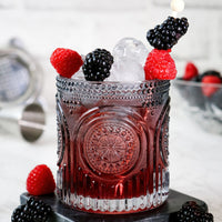 10 oz. Ribbed Retro Arch Floral Smoke Grey Drinking Glasses (Set of 6)