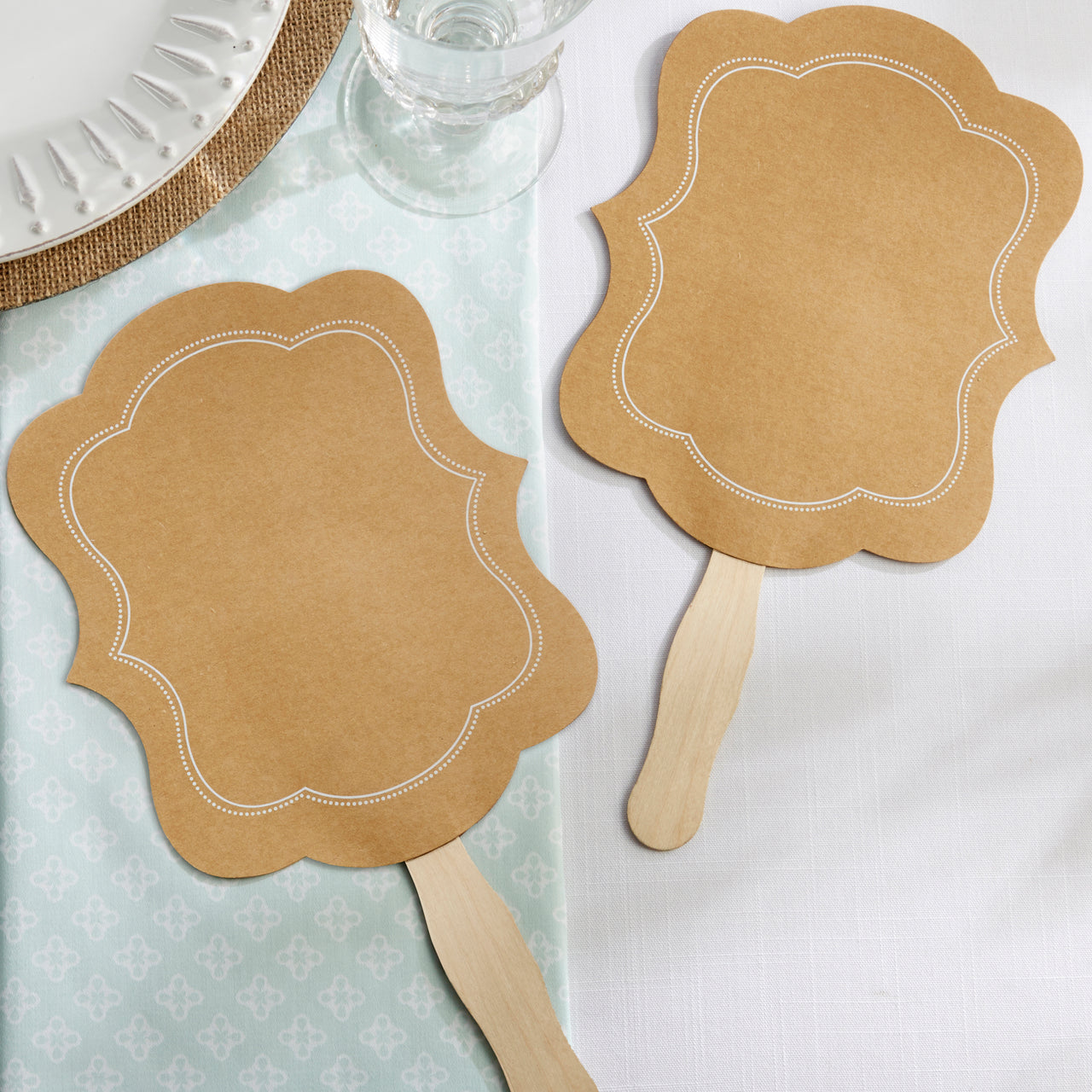 Kraft Hand Fan (Set of 20) (Personalization Available)