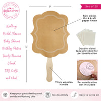 Kraft Hand Fan (Set of 20) (Personalization Available)