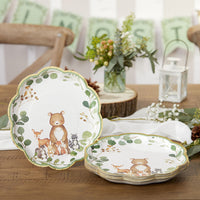 Thumbnail for Woodland Baby 9 in. Premium Paper Plates (Set of 16) Alternate Image 2, Kate Aspen | Paper Plate