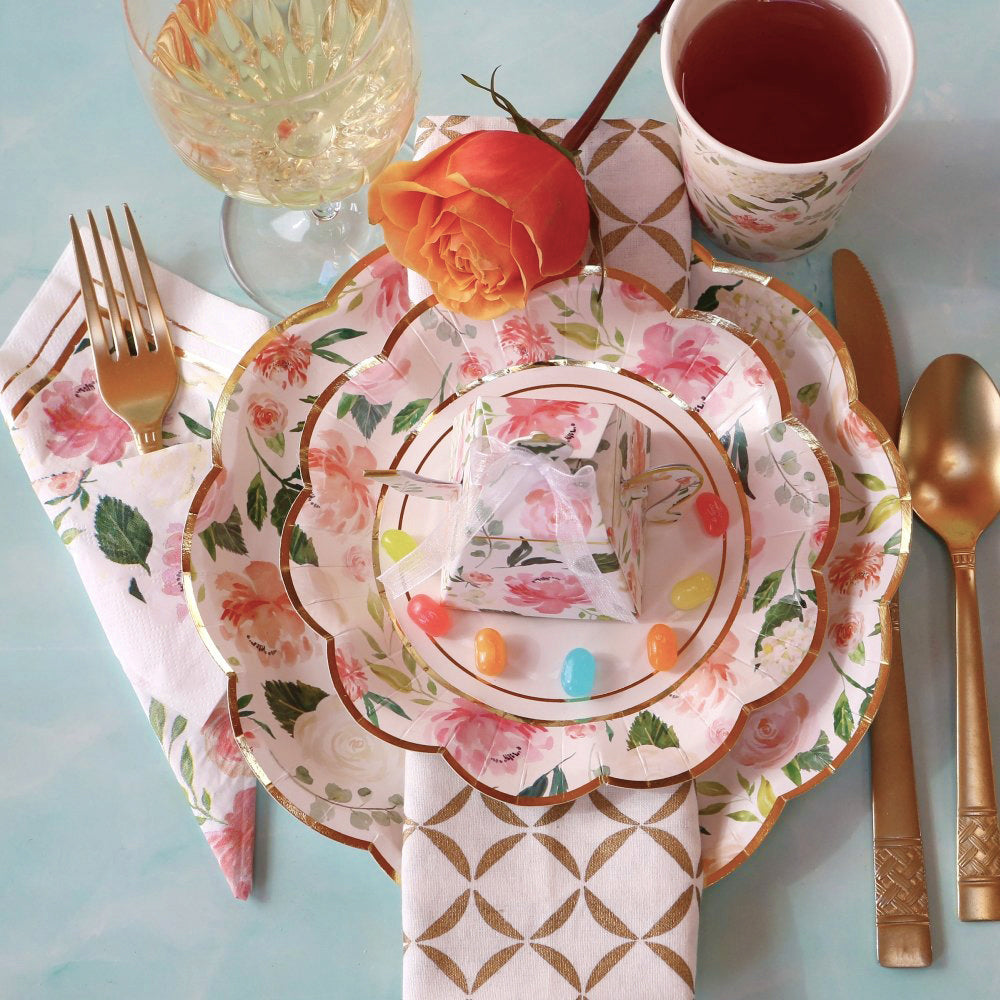 Pink Floral Brunch 62 piece Tableware Set (16 guests) | 00264NA-KIT