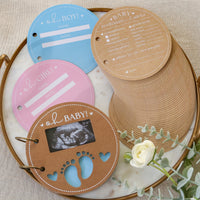 Baby Shower Prediction Advice Card Keepsake Book - Kraft Circle Shape