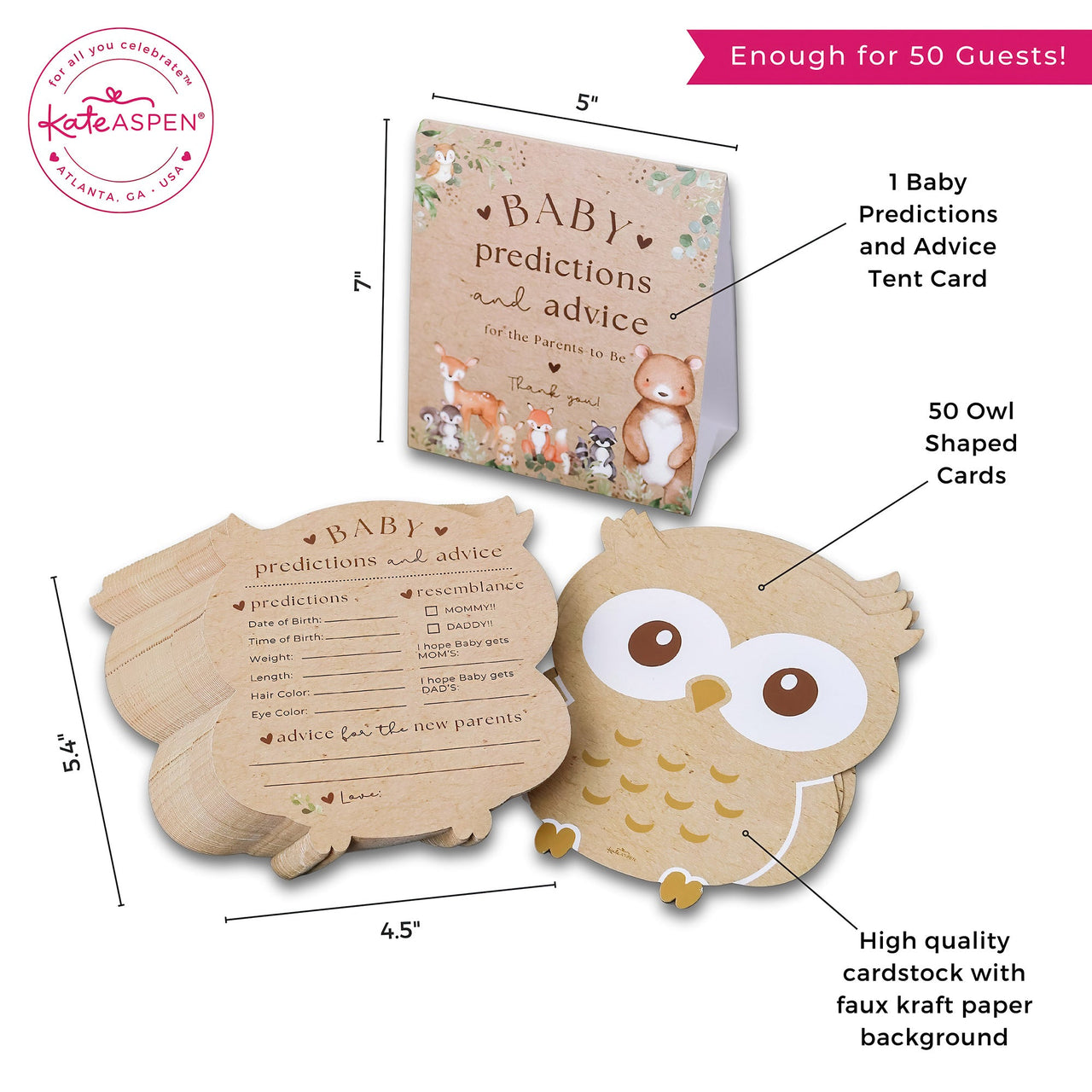 Woodland Baby Shower Advice Card Set Alternate Image 6 Kate Aspen | Games and Advice Cards