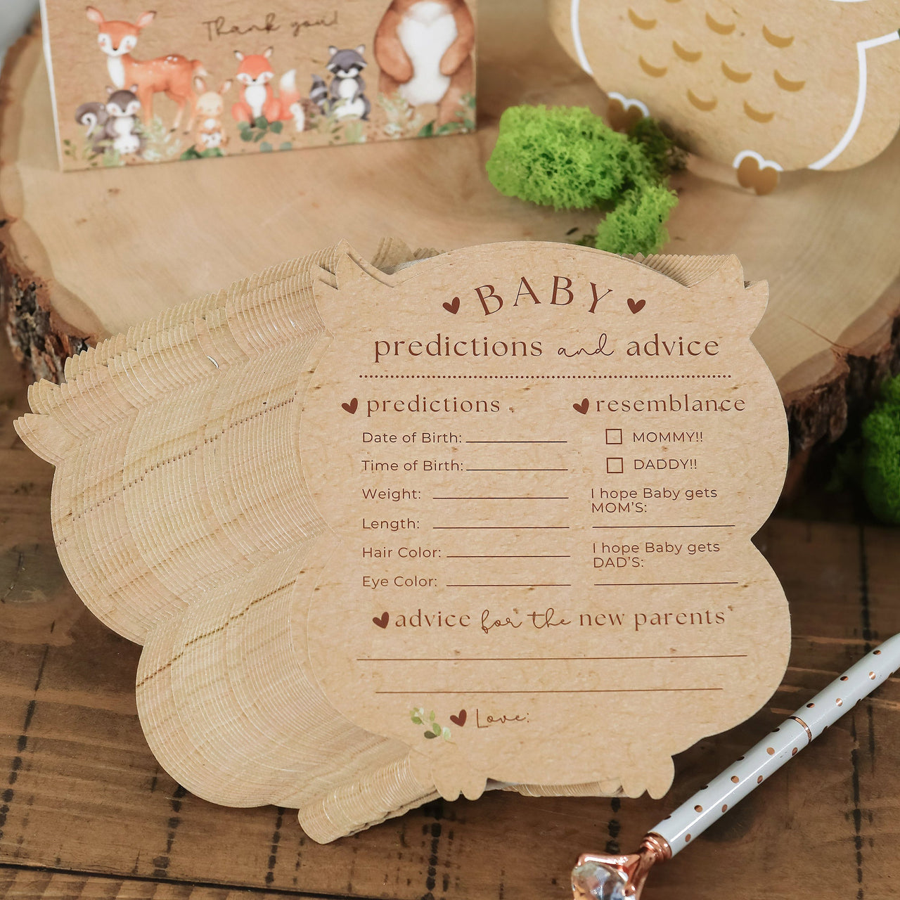 Woodland Baby Shower Advice Card Set Alternate Image 7 Kate Aspen | Games and Advice Cards