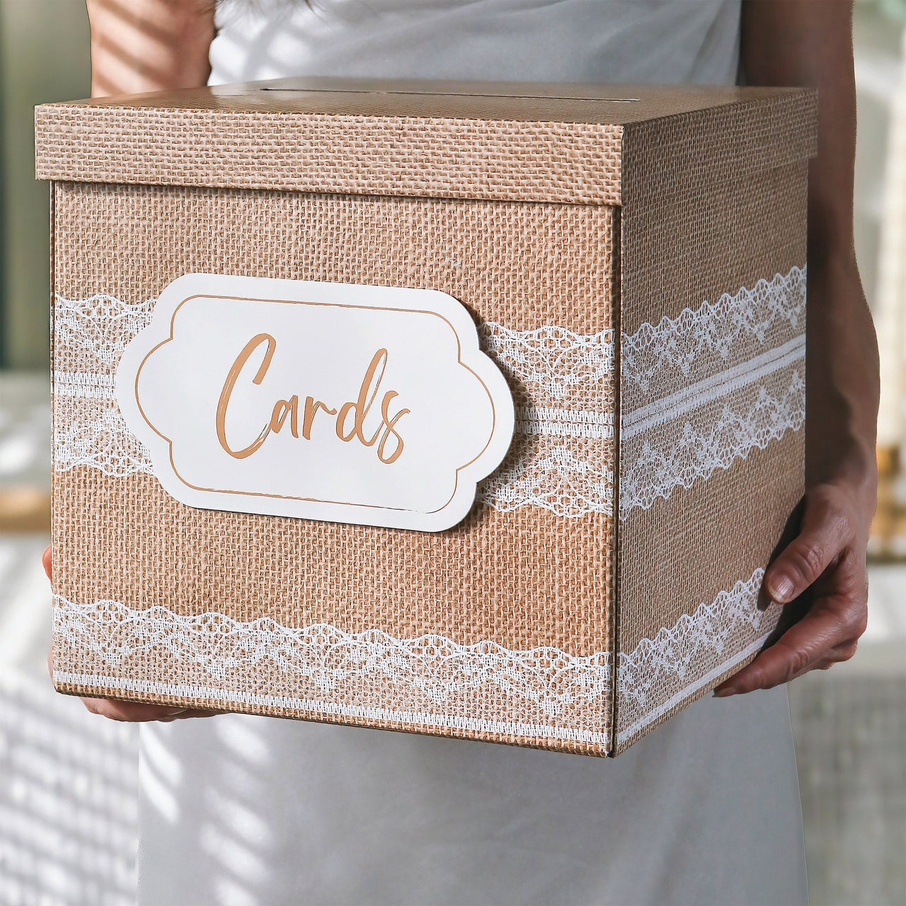 Rustic Elegance Wedding and Party Card Box - Burlap and Lace Alternate Image 2 Kate Aspen | Card Box