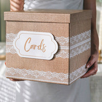 Rustic Elegance Wedding and Party Card Box - Burlap and Lace Alternate Image 2 Kate Aspen | Card Box