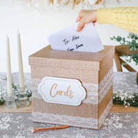 Rustic Elegance Wedding and Party Card Box - Burlap and Lace Alternate Image 4 Kate Aspen | Card Box