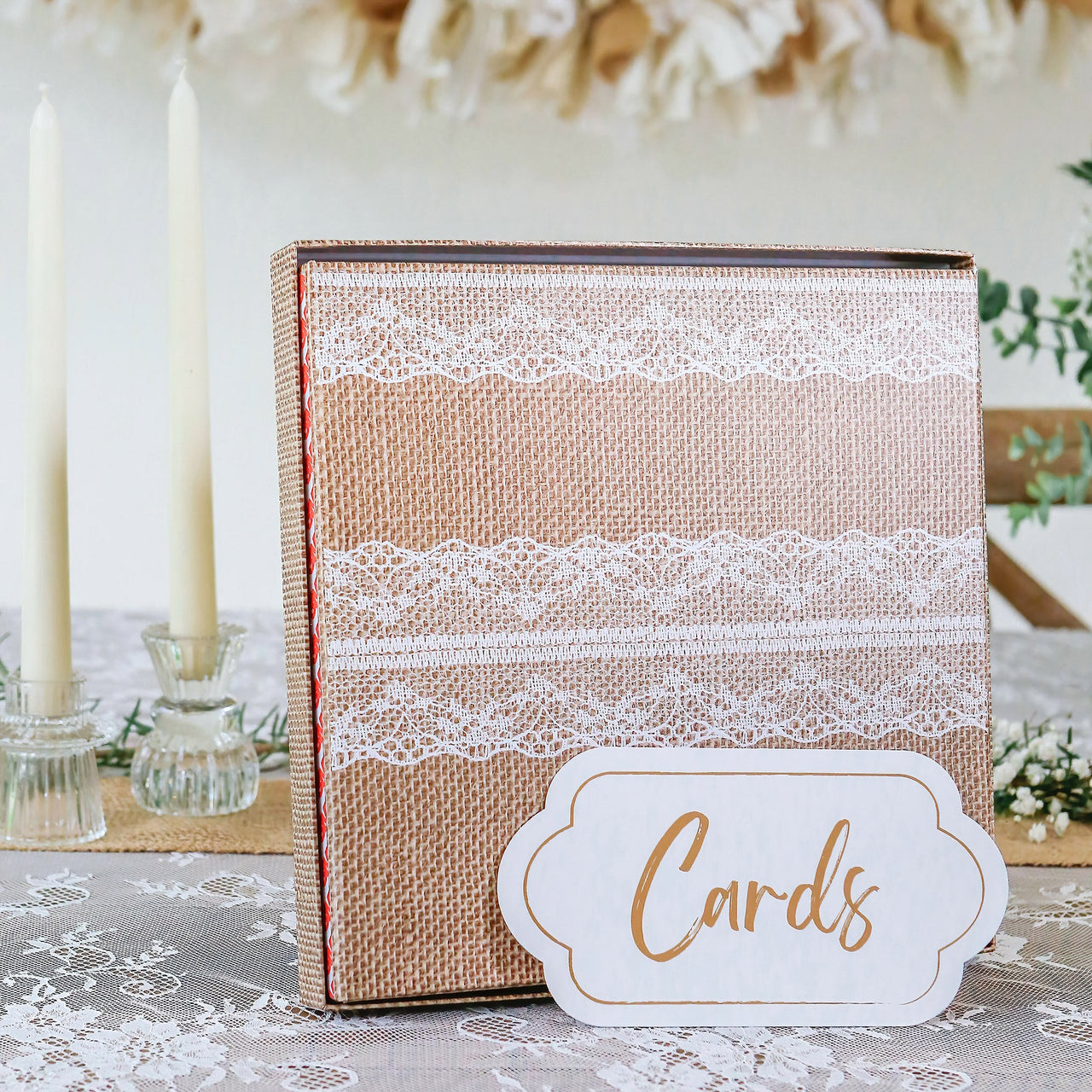 Rustic Elegance Wedding and Party Card Box - Burlap and Lace Alternate Image 5 Kate Aspen | Card Box