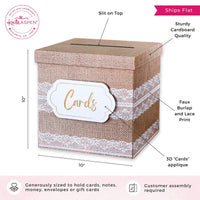 Rustic Elegance Wedding and Party Card Box - Burlap and Lace Alternate Image 6 Kate Aspen | Card Box