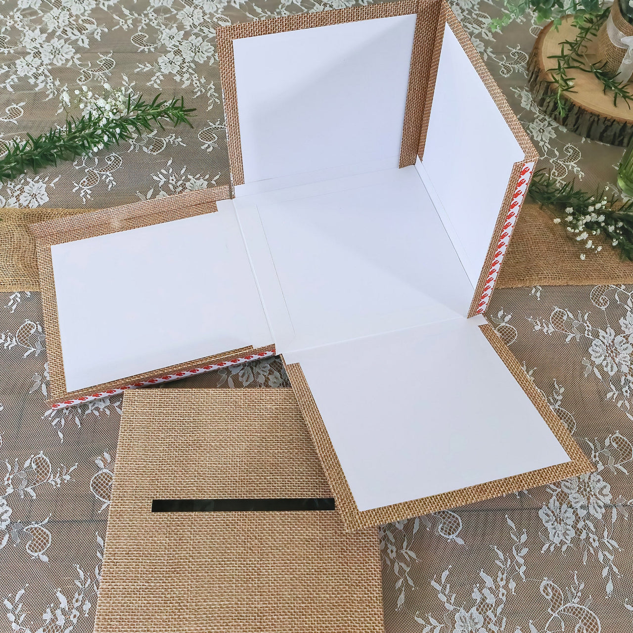Rustic Elegance Wedding and Party Card Box - Burlap and Lace Alternate Image 7 Kate Aspen | Card Box