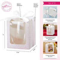 Silver 9 oz. Glassware Gift Box with Ribbon (Set of 20)