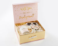 Thumbnail for Pink & Gold Will You Be My Bridesmaid Kit Gift Box Alternate Image 3, Kate Aspen | Gift Box