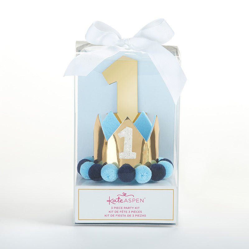 Blue & Gold 1st Birthday Decor Kit