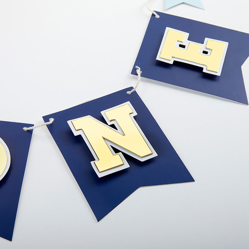 Blue & Gold 1st Birthday Decor Kit
