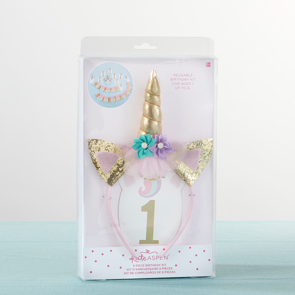 Gold Glitter Unicorn Happy Birthday Décor Kit Alternate Image 8, Kate Aspen | Party Kit