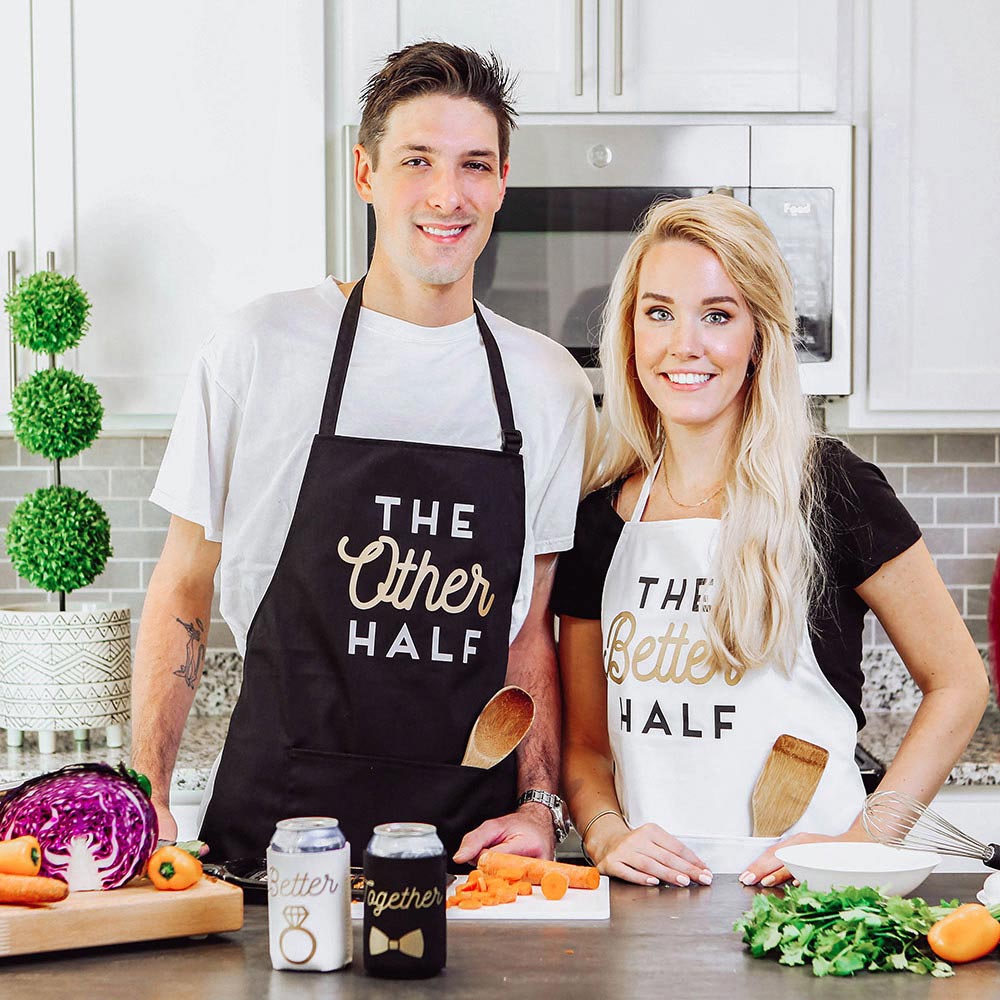 Other Half & Better Half Couples Apron Gift Set