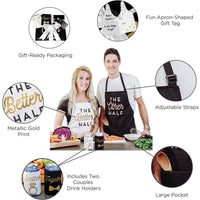 Thumbnail for Other Half & Better Half Couples Apron Gift Set
