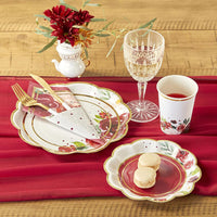 Thumbnail for Burgundy Blush Floral 78 Piece Party Tableware Set (16 Guests)