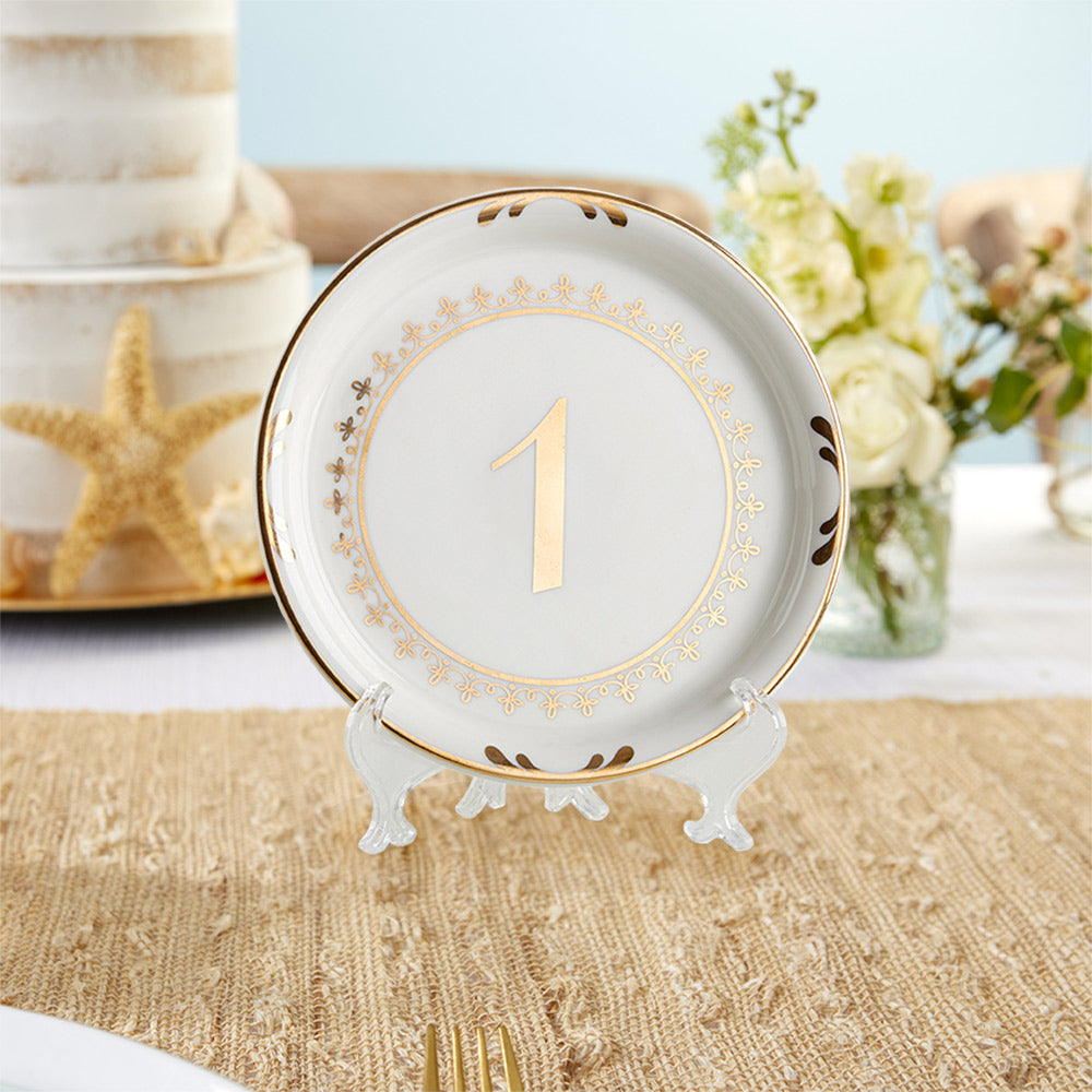 Tea Time Vintage Plate Table Numbers Bundle (1-12) Main Image, Kate Aspen | Table Numbers