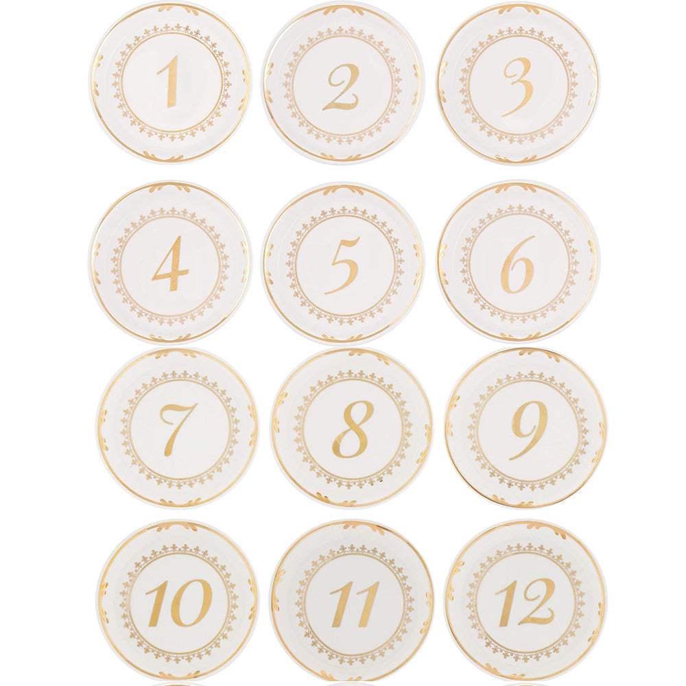Tea Time Vintage Plate Table Numbers Bundle (1-12) Alternate Image 6, Kate Aspen | Table Numbers