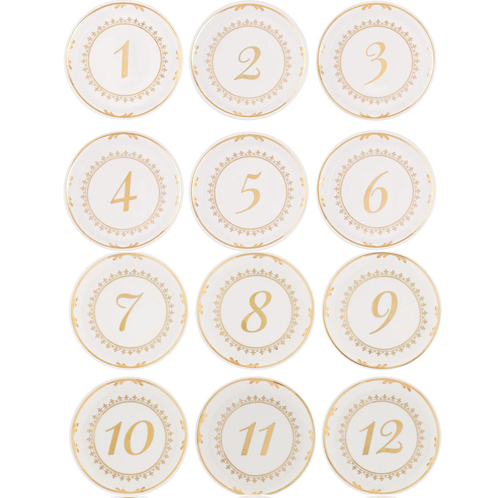 Tea Time Vintage Plate Table Numbers Bundle (1-12) Alternate Image 6, Kate Aspen | Table Numbers