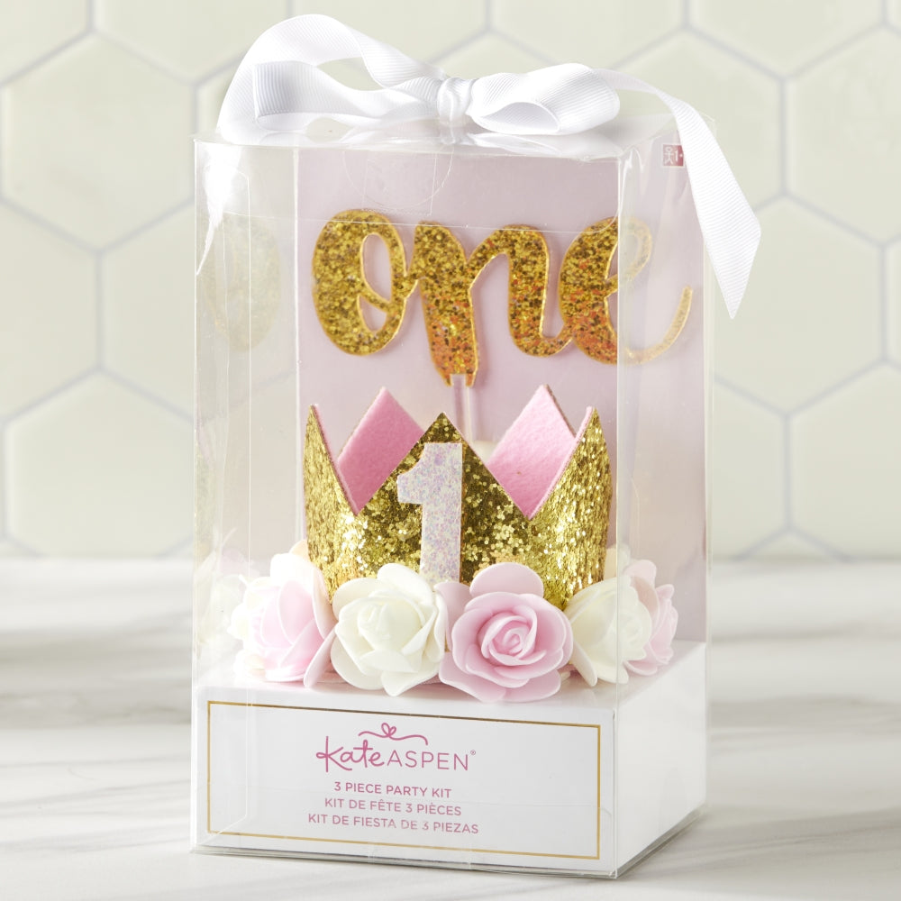 Palloncini Rosa Per 1° Compleanno – Lattice Perlaceo Con Scritta – Confezione Da 5 – 30 Cm