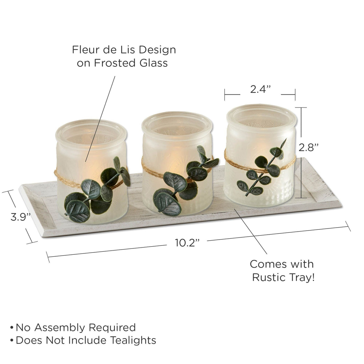 4 Piece Frosted Votive & Tray Set Alternate Image 6, Kate Aspen | Votive