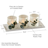 Thumbnail for 4 Piece Frosted Votive & Tray Set Alternate Image 6, Kate Aspen | Votive