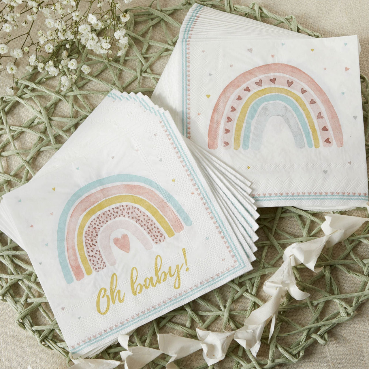 Boho Rainbow Baby 62 Piece Party Tableware Set (16 Guests) Alternate Image 6, Kate Aspen | Tableware