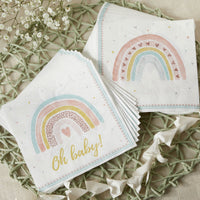 Thumbnail for Boho Rainbow Baby 62 Piece Party Tableware Set (16 Guests) Alternate Image 6, Kate Aspen | Tableware