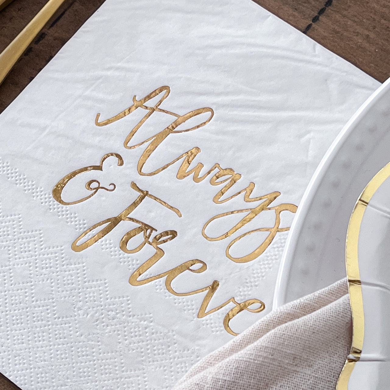 Always & Forever 72 Piece Party Tableware Set (24 Guests) Alternate Image 4, Kate Aspen | Party Kit