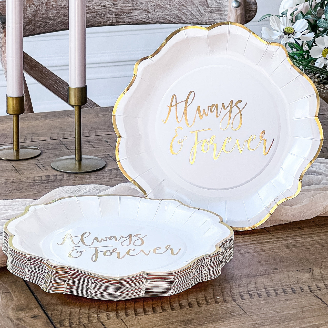 Always & Forever 72 Piece Party Tableware Set (24 Guests) Alternate Image 7, Kate Aspen | Party Kit