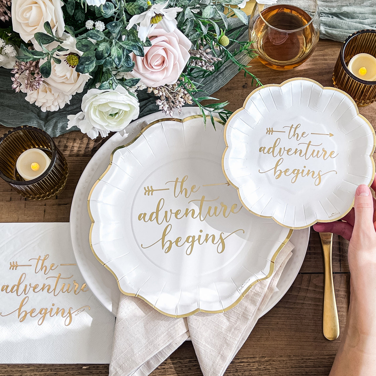 The Adventure Begins 72 Piece Party Tableware Set (24 Guests) Alternate Image 2, Kate Aspen | Party Kit