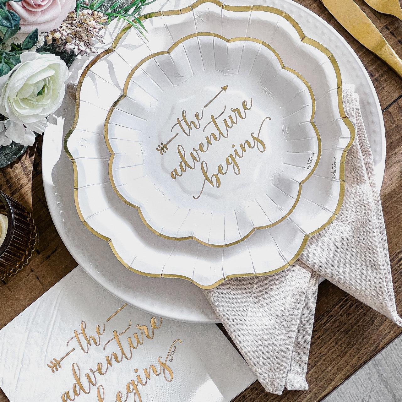 The Adventure Begins 72 Piece Party Tableware Set (24 Guests) Alternate Image 7, Kate Aspen | Party Kit