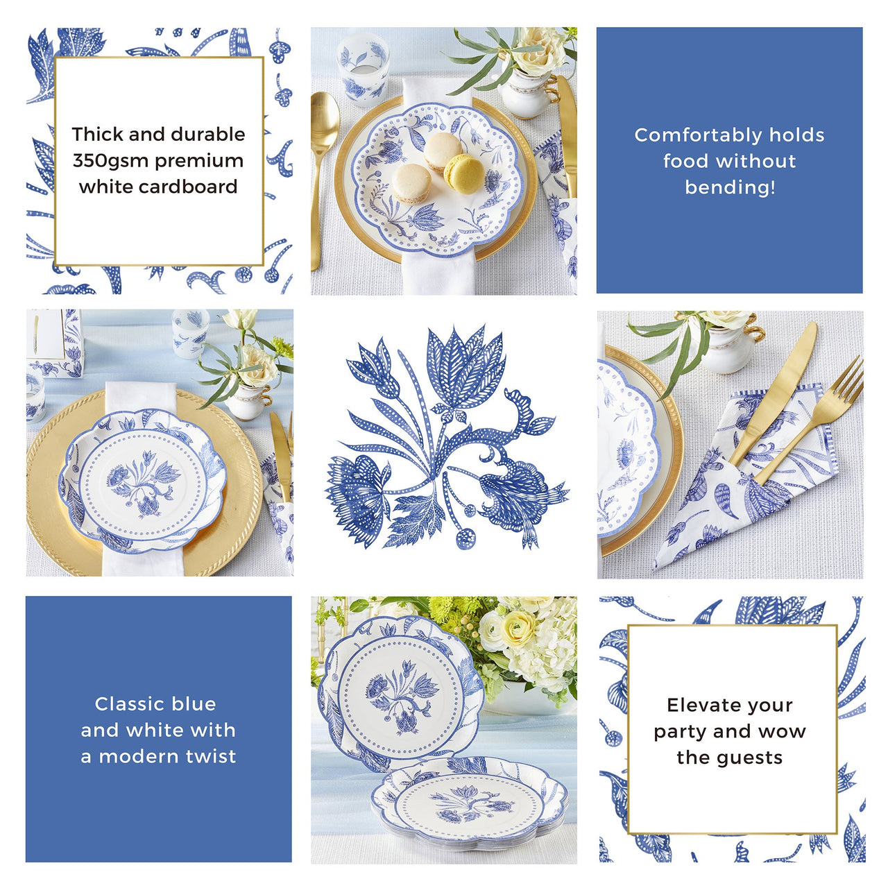 Blue Willow 62 Piece Party Tableware Set (16 guests) Alternate Image 5 - Kate Aspen