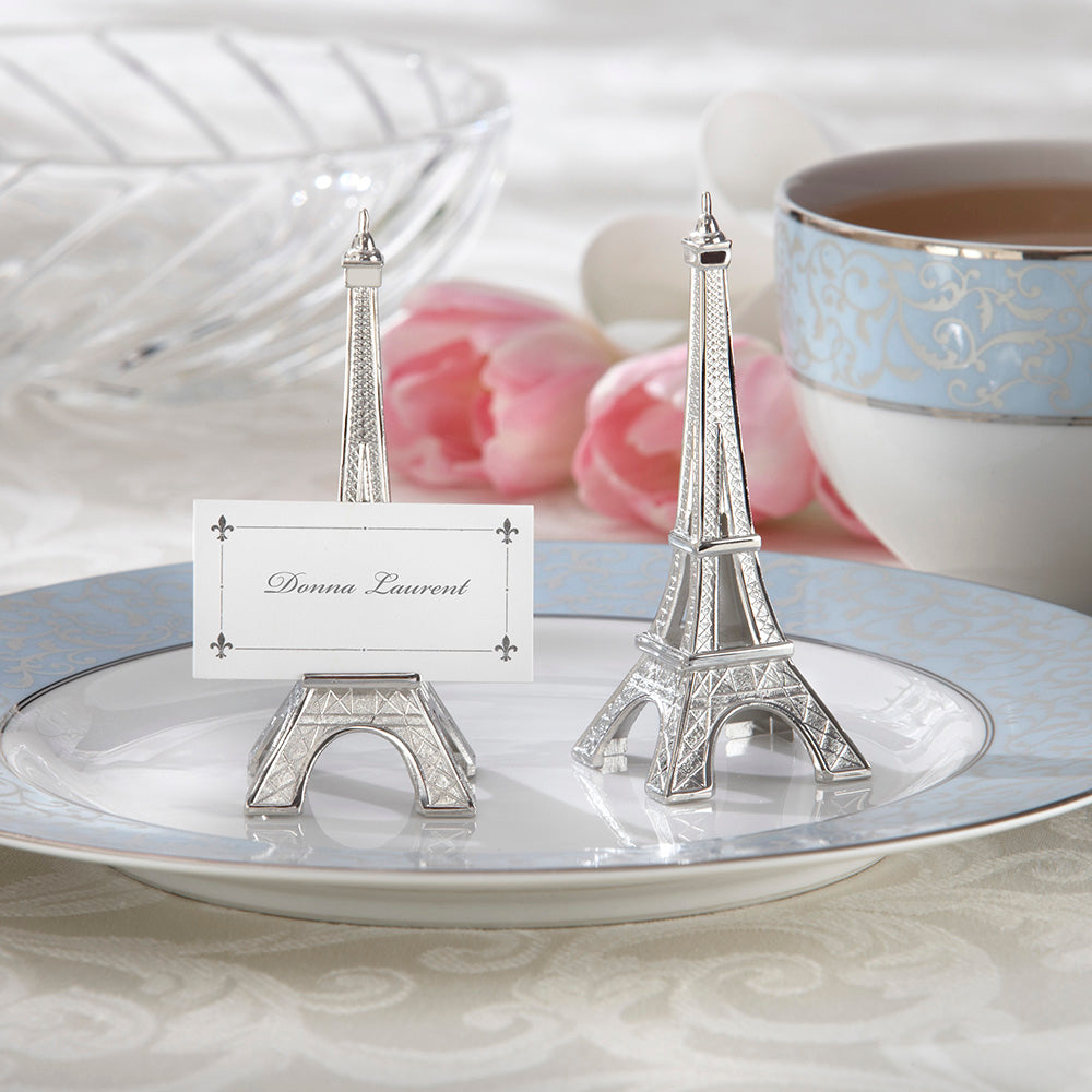 Evening in Paris Eiffel Tower Silver-Finish Place Card/Holder
