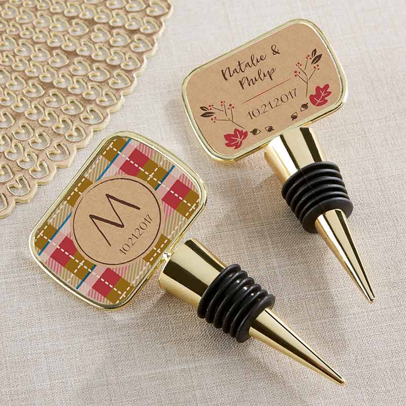 Personalized Gold Bottle Stopper - Fall
