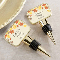 Thumbnail for Personalized Gold Bottle Stopper - Fall Leaves