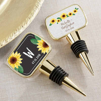 Thumbnail for Personalized Gold Bottle Stopper - Sunflower