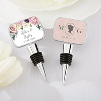 Thumbnail for Personalized Silver Bottle Stopper - English Garden