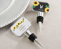 Thumbnail for Personalized Silver Bottle Stopper- Sunflower