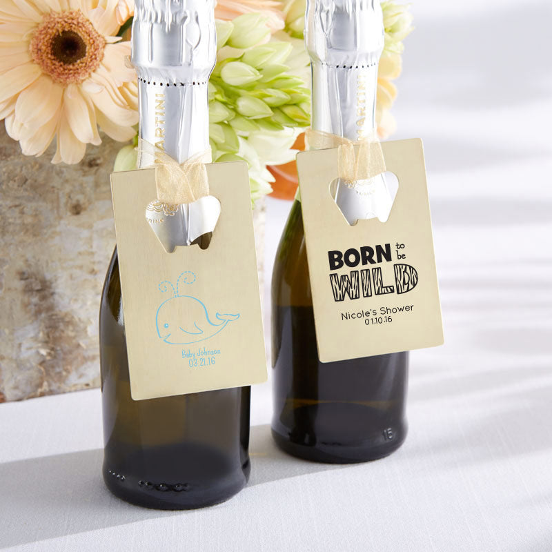 Personalized Gold Credit Card Bottle Opener - Baby Shower