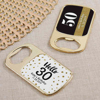 Thumbnail for Personalized Gold Bottle Opener - Milestone Birthday