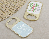 Thumbnail for Personalized Gold Bottle Opener - Holiday