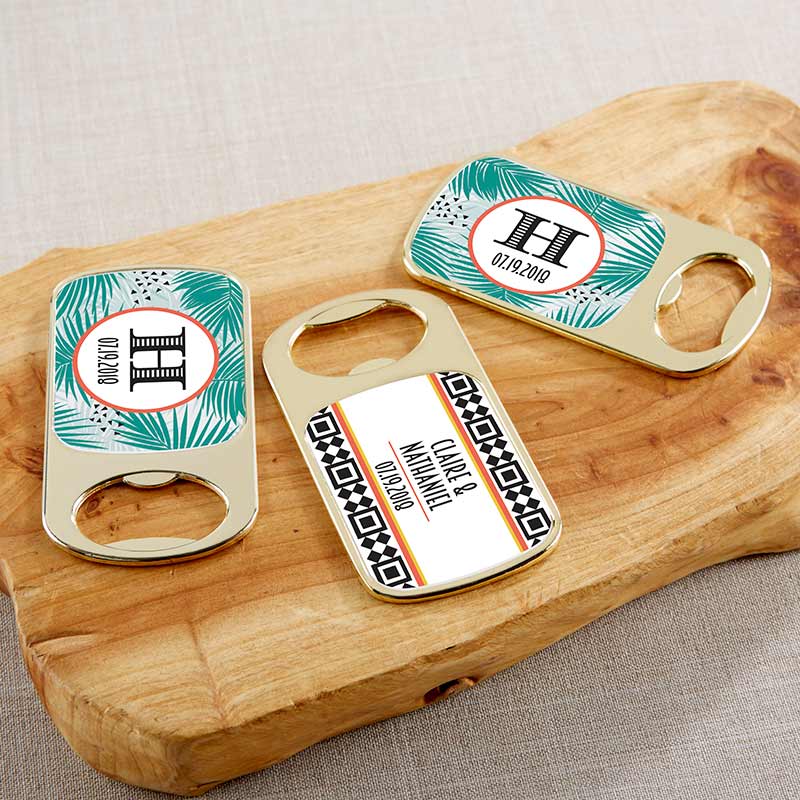 Personalized Gold Bottle Opener - Tropical Chic