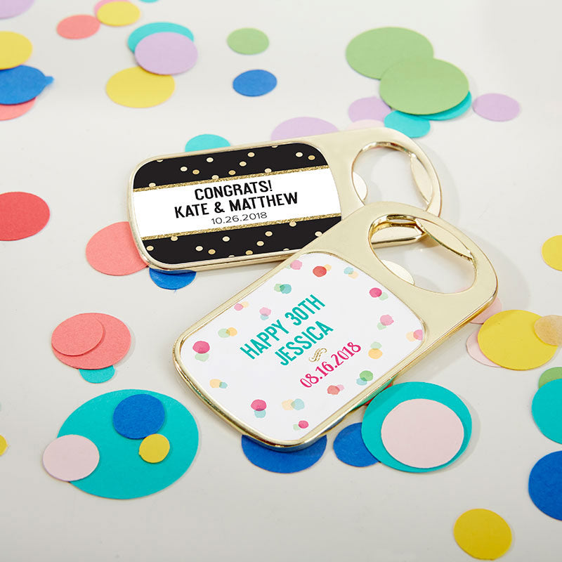 Personalized Gold Bottle Opener - Party Time