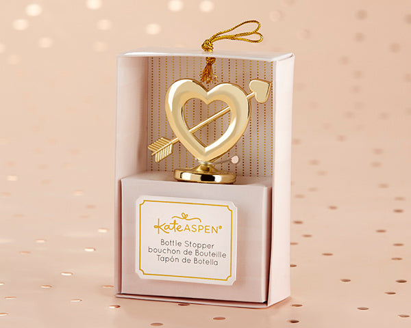 Cupid's Arrow Gold Bottle Stopper