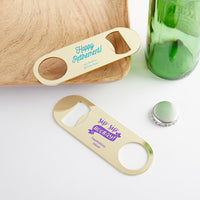 Thumbnail for Personalized Gold Oblong Bottle Opener - Celebration