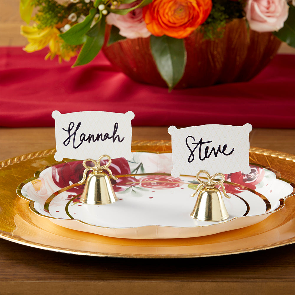 Gold Kissing Bells Place Card/Photo Holder (Set of 24) Alternate Image 2, Kate Aspen | Place Card Holders & Frames