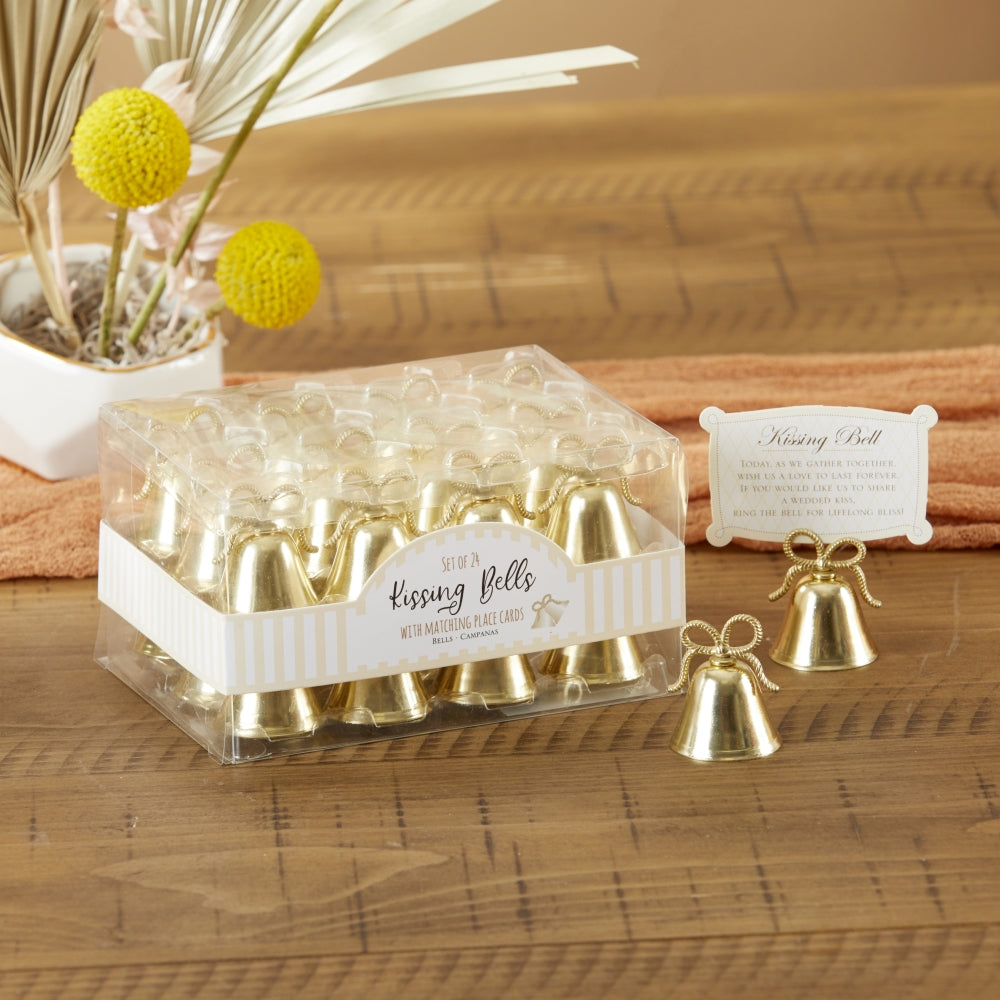 Gold Kissing Bells Place Card/Photo Holder (Set of 24) Alternate Image 4, Kate Aspen | Place Card Holders & Frames